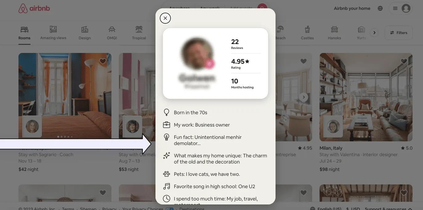 Airbnb Social Proof Example